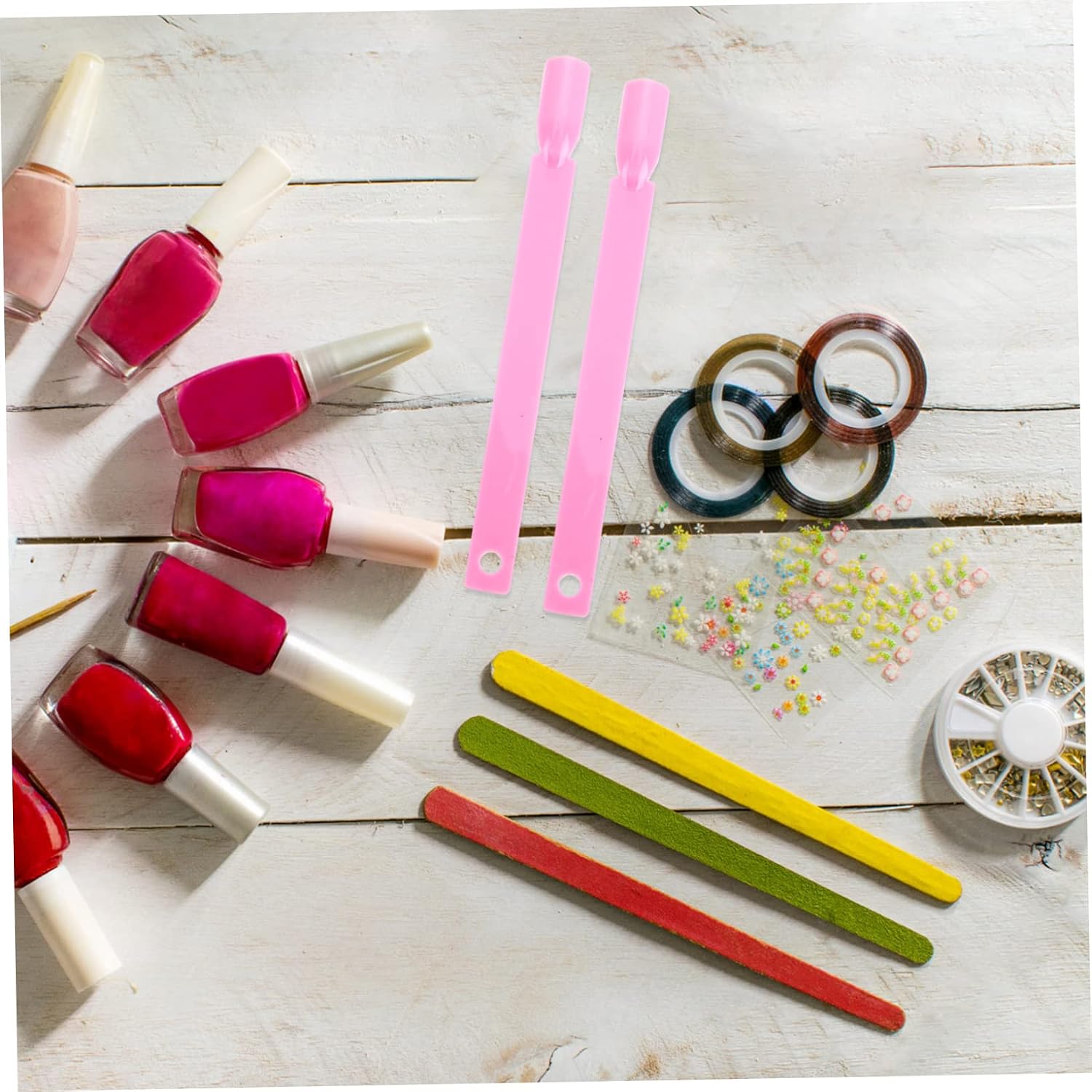 150Pcs Nail Art Display Tips with Ring Sturdy Nail Polish Color Boards for Practice and Decoration for Home Use Professional Nail Design