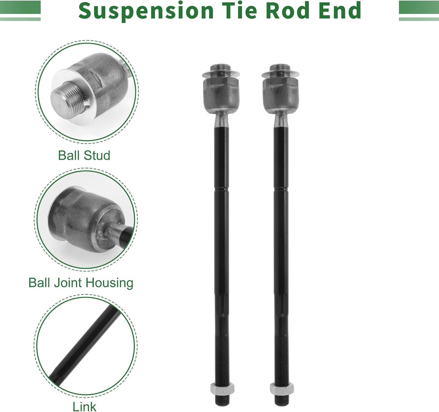 X AUTOHAUX 6pcs Front Suspension Kit Inner Outer Tie Rod End Upper Ball Joint for Ram 1500 2011-2012 for Dodge for Ram 1500 2009-2010 No.K80630/EV800098/ES80574