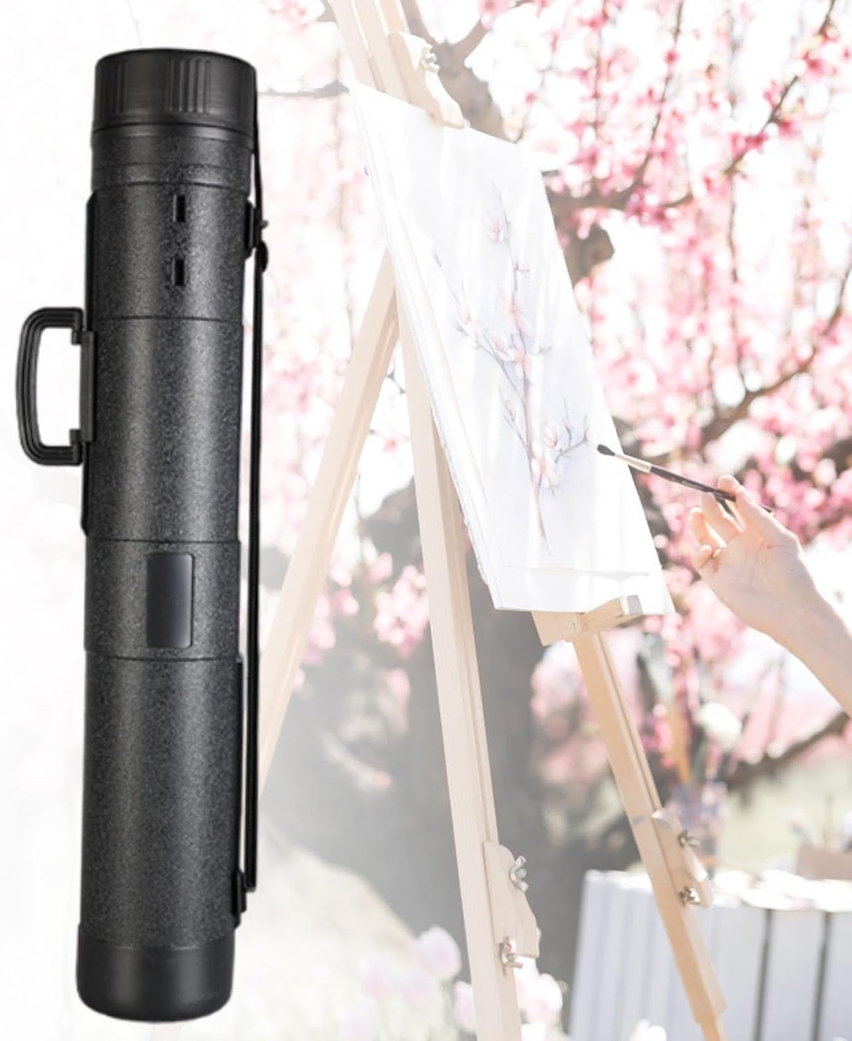 SM SunniMix Poster Tube with Adjustable Strap, Art & Poster Storage Transport Tubes, Carry Document, Drawing and Artwork, 14cm L 78 to 140 cm
