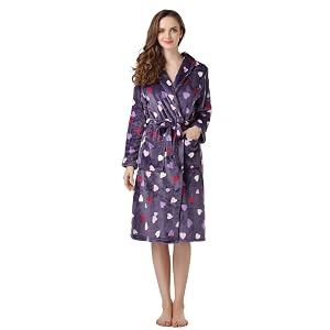 Richie House Womens Plush Soft Warm Bathrobe Robe Size S-XL