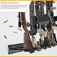 Vista 8 de Gun Rack, Adjustable Gun Racks for Wall, Heavy Duty Steel Indoor Gun Racks Holds up to 150 Lbs, Rifle Rack Display Stand with Soft Padding