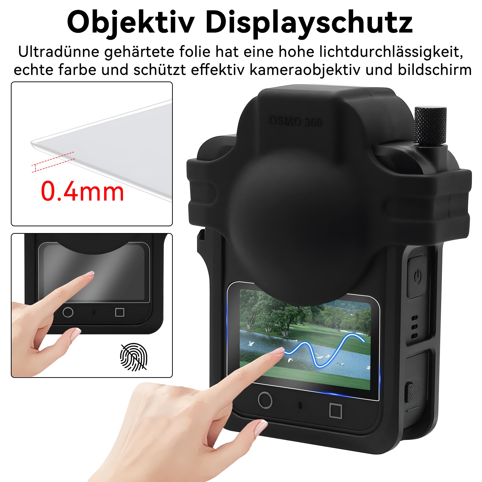Osmo 360 Metal Klatka Fotograficzna Akcesorium 3 w 1 z Silikonową Osłoną Obiektywu Ochraniaczem Ekranu Metalową Ramą Rozszerzającą Klatkę do DJI Osmo 360 Kamery do Akcesoriów