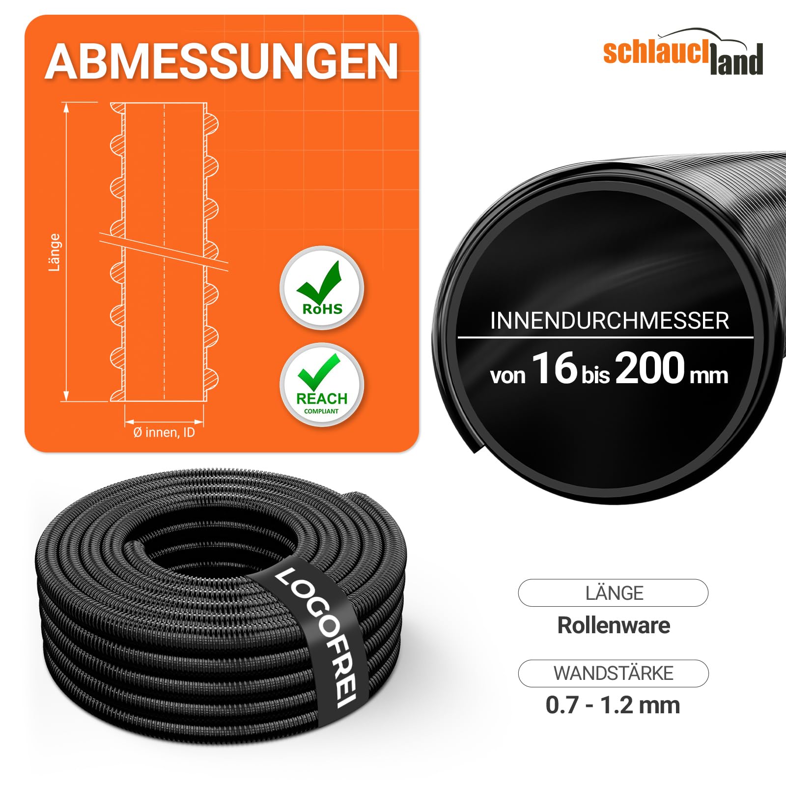 20m FLEX TEICHSCHLAUCH Ø 22mm - 7/8 Zoll Spiral-Pump-Förder-Schlauch