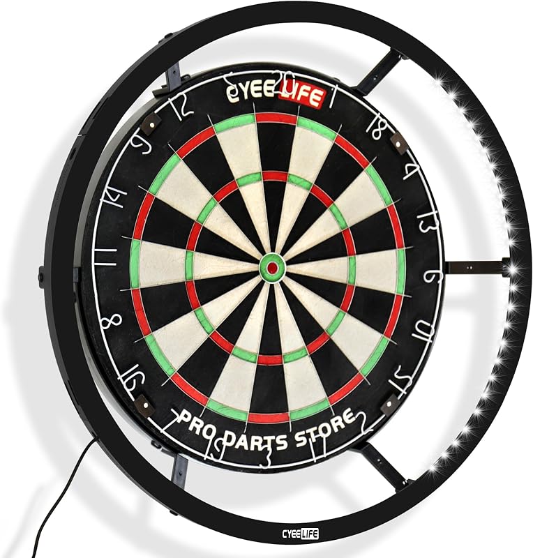 Sistem de iluminat LED 360° CyeeLife pentru ținte de darts cu vârf de oțel, negru