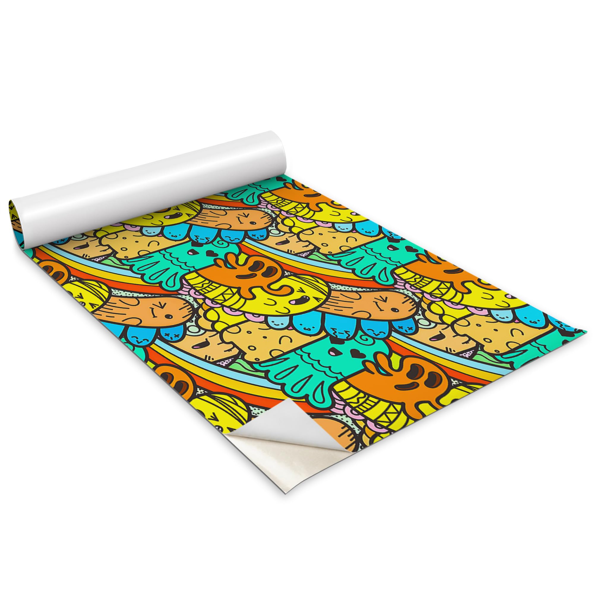 Papel Pintado para Muebles de Cocina y Dormitorio Infantil Dulces Monstruos Vinilo Mate Wallfluent