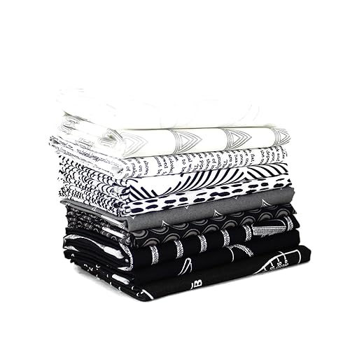 Black, White and Grey Fat Quarter Bundle (10 pcs) -