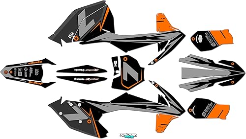 Kit de gráficos para KTM 125SX, 150SX, 250SX-F, 350SX-F Y 450SX-F (2016-2018) Serie Bolt Naranja 16 Mil - Adhesivo de carreras Dirtbike no-plastics
