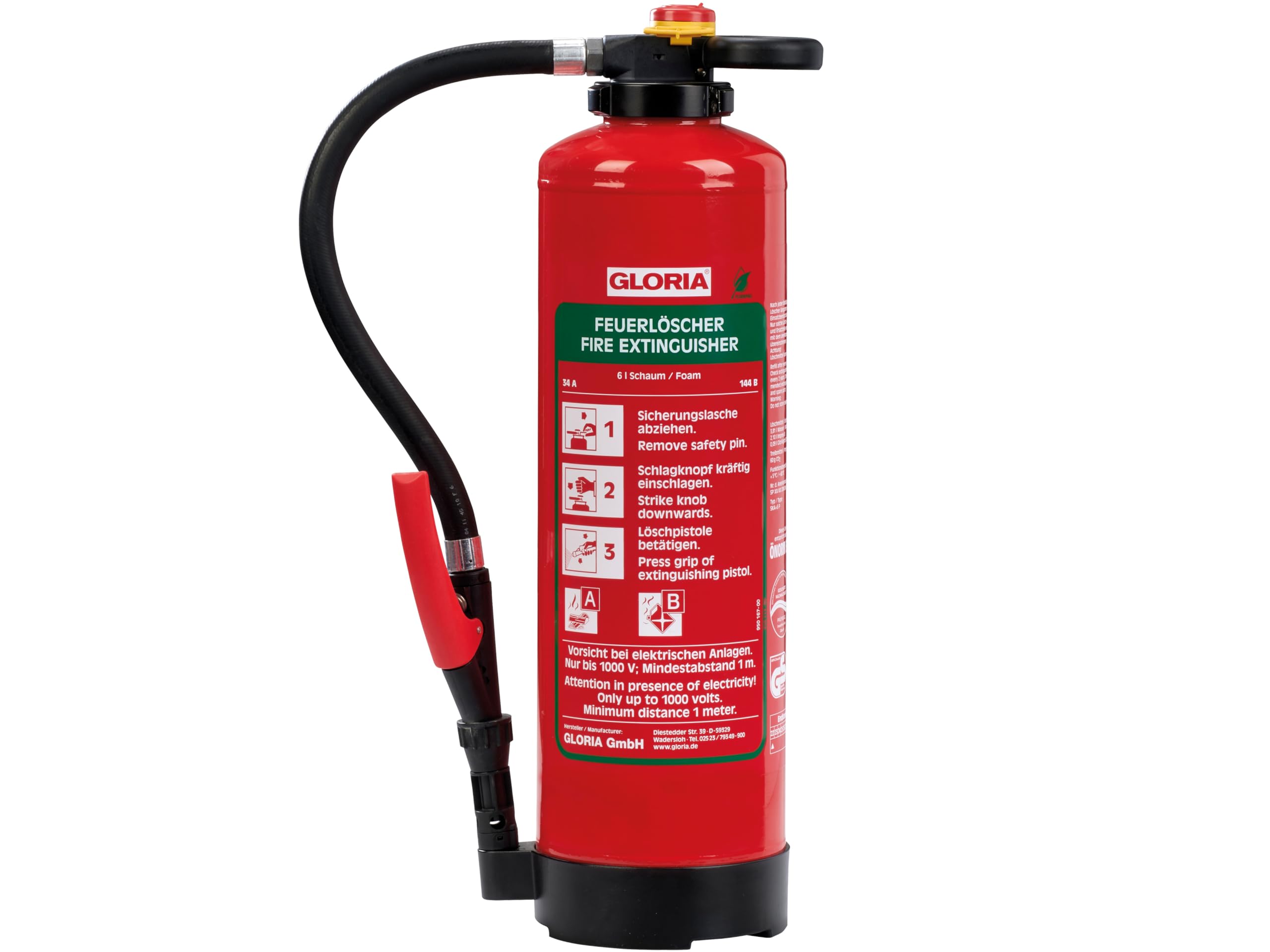 Schaumfeuerlöscher 6l mit Wandhalterung