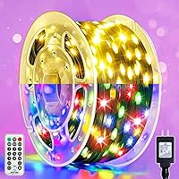 Vista 1 de Luces de Navidad para exteriores, 400 luces LED de 131 pies, IP67 impermeable, 11 modos, luces navideñas cálidas y multicolor con control remoto