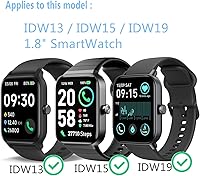 Vista 2 de Protector de pantalla para IDW13 / IDW15 / IDW19 Smart Watch 1.8" (PAQUETE DE 6) película de TPU transparente de cobertura completa compatible