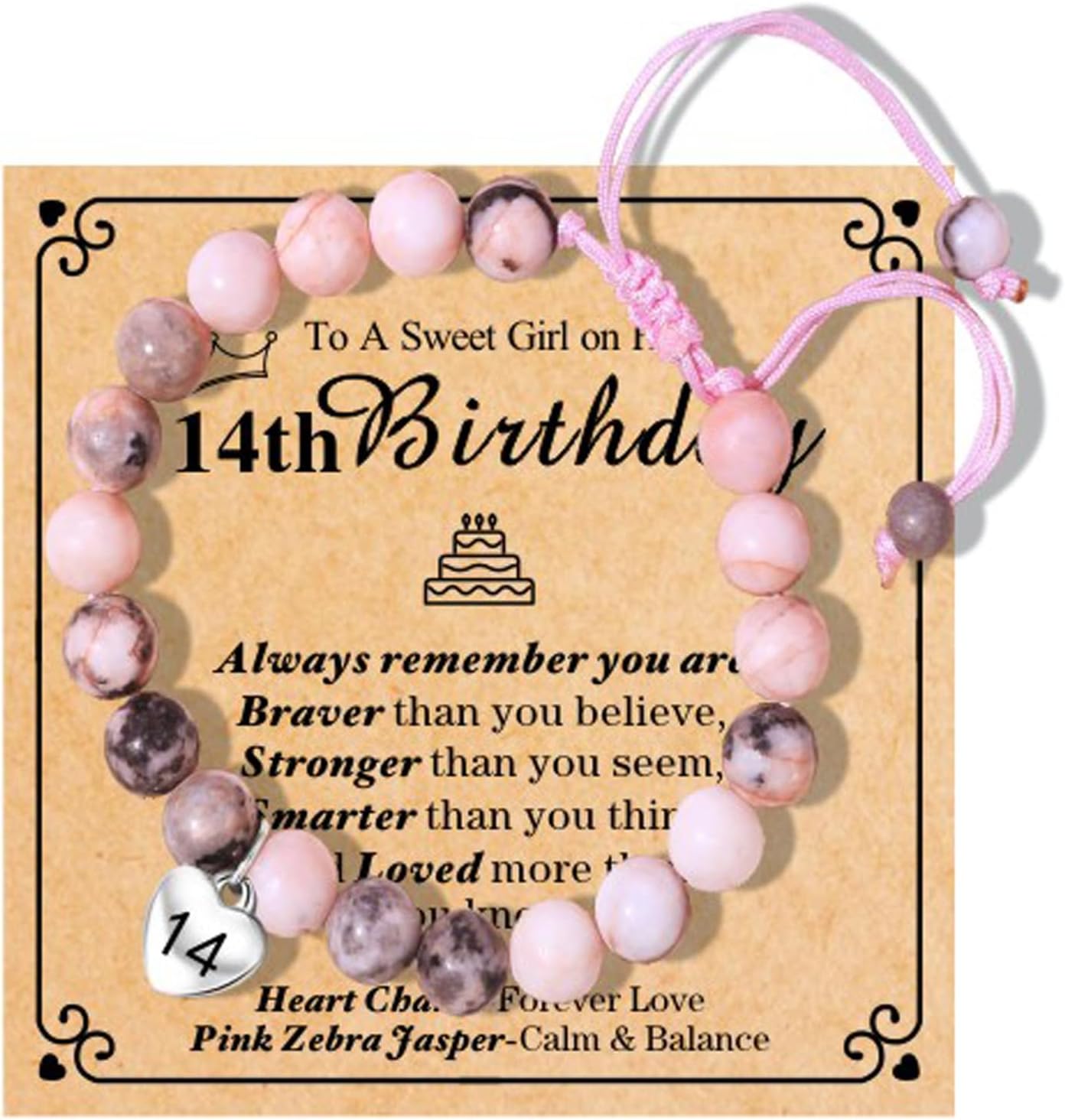 Chuchoter To My Daughter/Granddaughter/Niece Bracelet,Sweet Heart Natural Stone Beaded Bracelet For girl,Birthday Christmas Valentines Graduation Gifts for girl