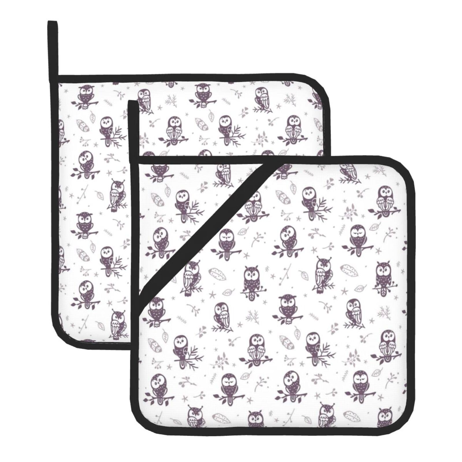 KFRXXZQB 2-Pack Square Pot Holders, Oven Mitts For Baking & Bbq
