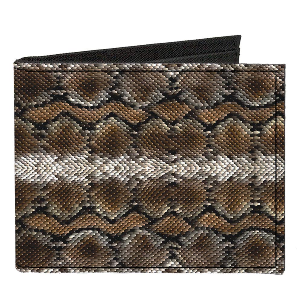 Buckle-Down Men's Standard Canvas Bifold Wallet Snake Skin, 4.0