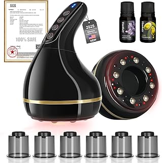 2025 Upgrade 8-in-1 Cupping Kit for Massage Therapy【TOP.1 Germany Control System-100% Smart Massage】【Gua Sha +Red Light Therapy】【NO.1 Split Design】Cupping Set for Targeted Pain Relief,Knots (Black)