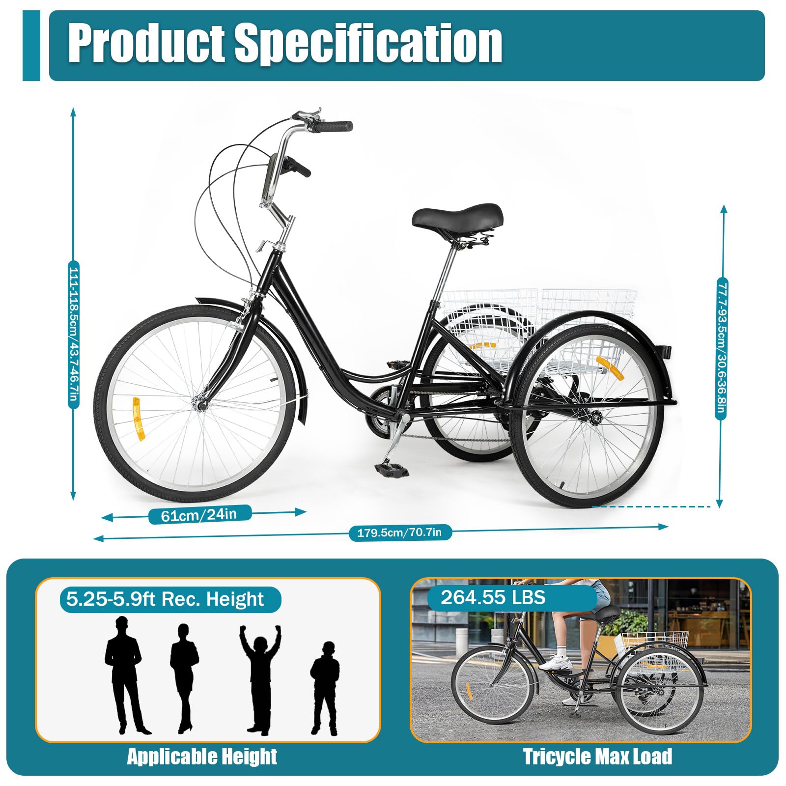Tricycle de 24 "