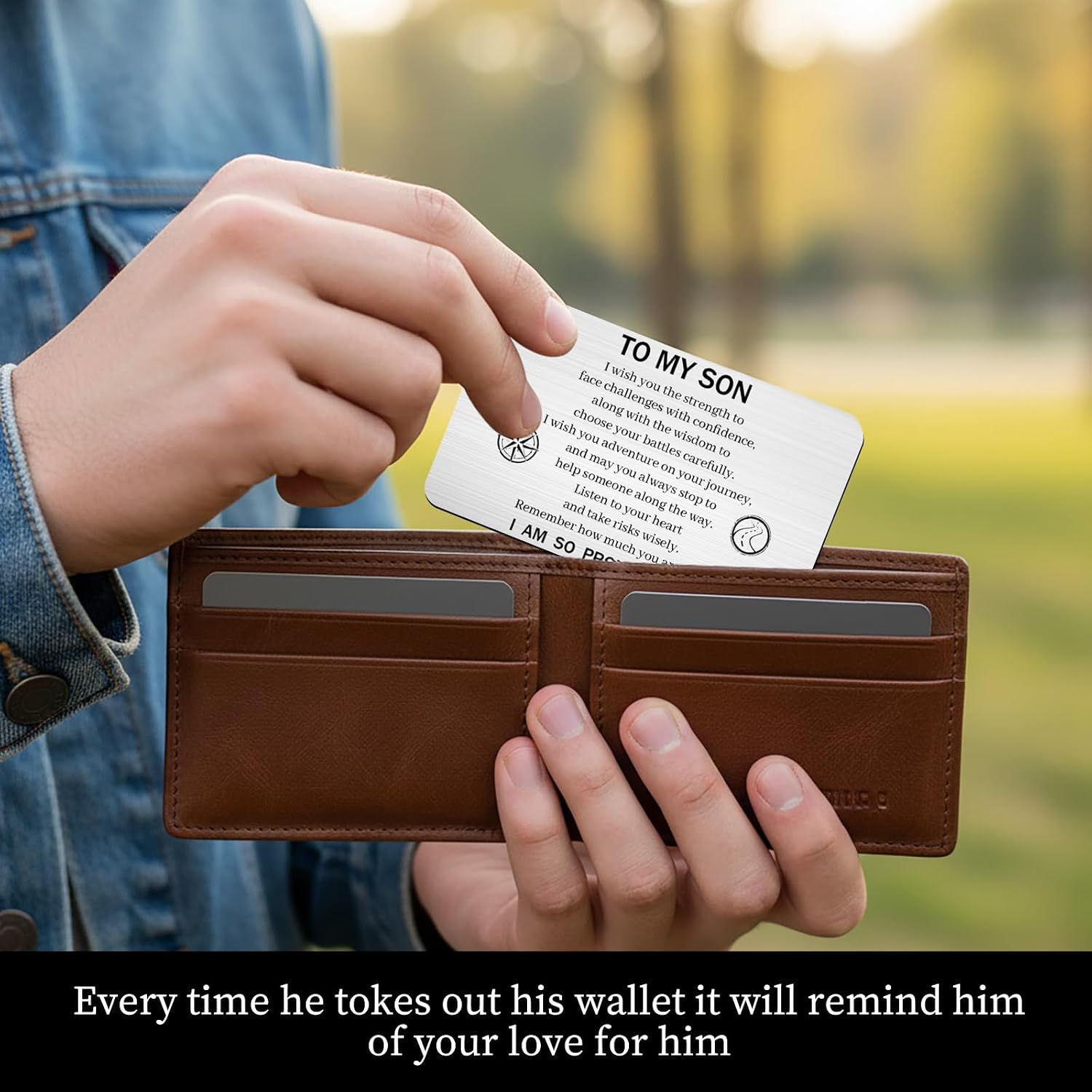 To My Son Bracelet Gifts for Men - 2PCS I love You Bracelet with Engraved Wallet Card from Mom Dad Parents Triple Protection Religious Faith Belief Cross Bracelets for Men Son Fathers Day Birthday Graduation Anniversary