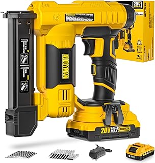 Alloyman 18 Gauge Nail Gun Battery Powered, 2 in 1 Cordless Brad Nailer/Electric Stapler with 2.0Ah Battery and Charger,10...