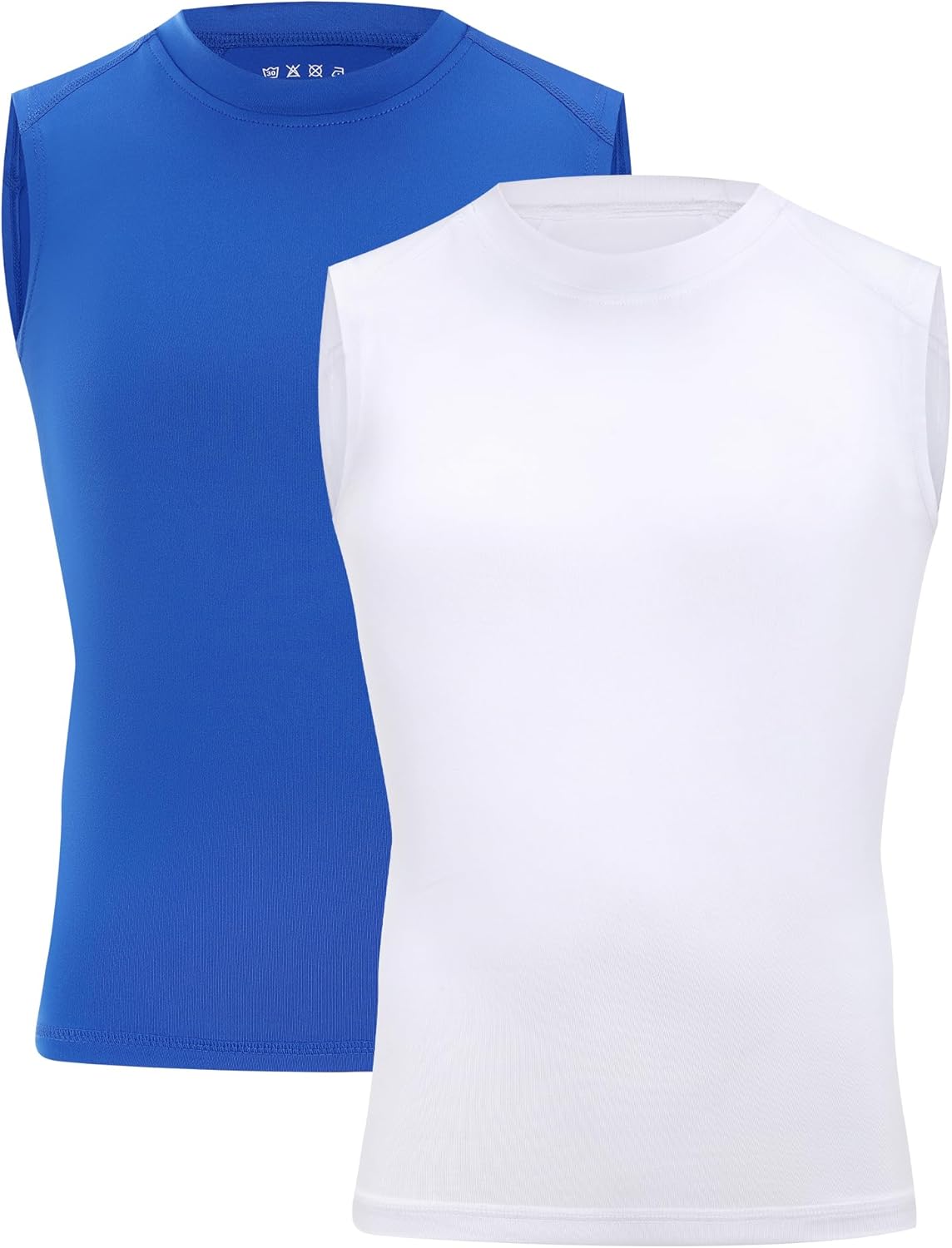 Moozava Youth Sleeveless Compression Shirt Boys Athletic Tank Tops Kids Basketball Football Undershirt