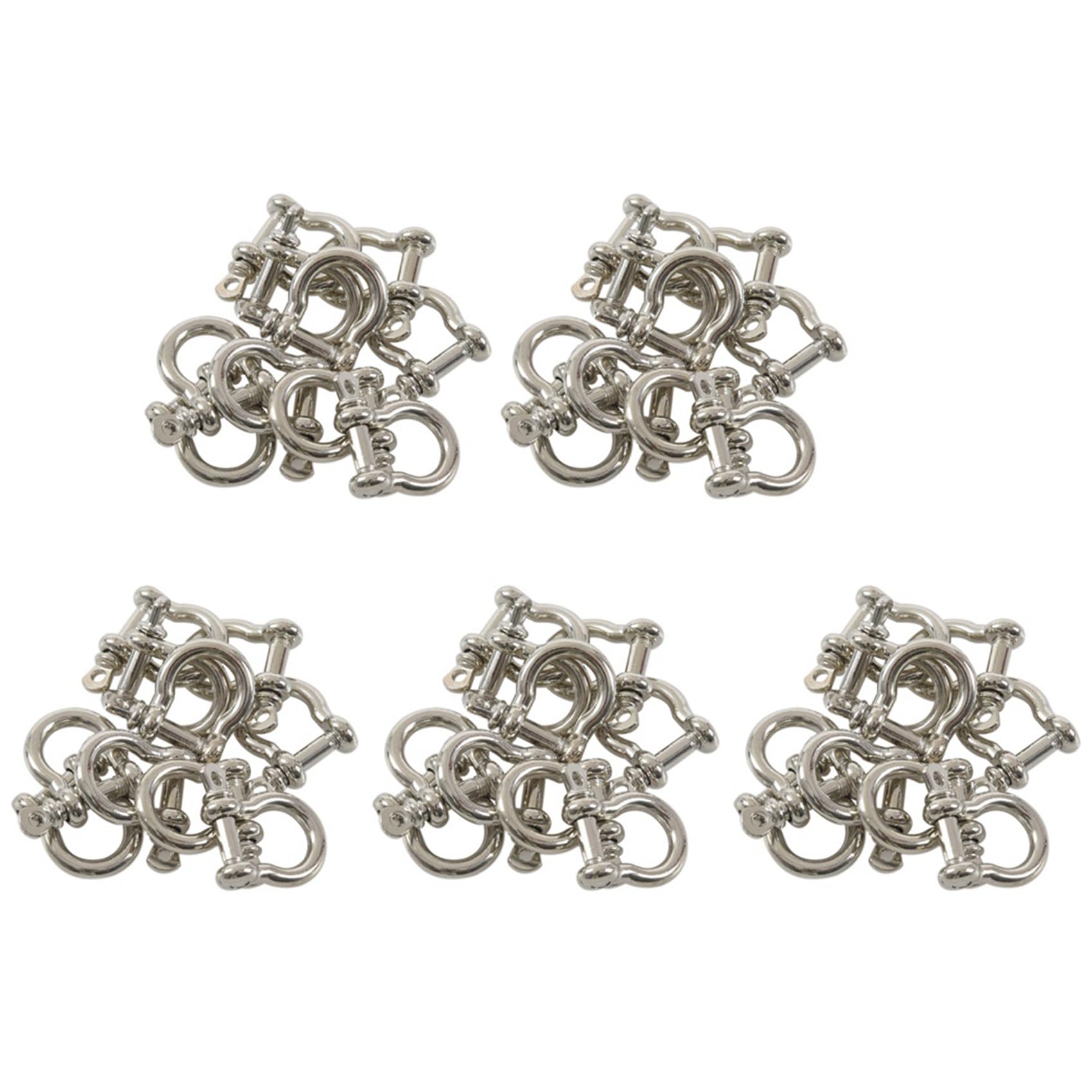Hndhbfgrt 50 PCS O Shape Stainless Steel Anchor Shackle Outdoor Rope Paracord Bracelet Buckle