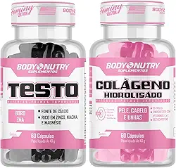 Kit Vitaminas e Minerais Feminy Pote 60 Capsulas com Boro Magnésio Zinco Niacina Cálcio Vitamina B12 e B6 + Colágeno Hidrolizado Feminino 60 Caps Enriquecido Vitamin C e E Fortalece Pele Cabelo Unhas