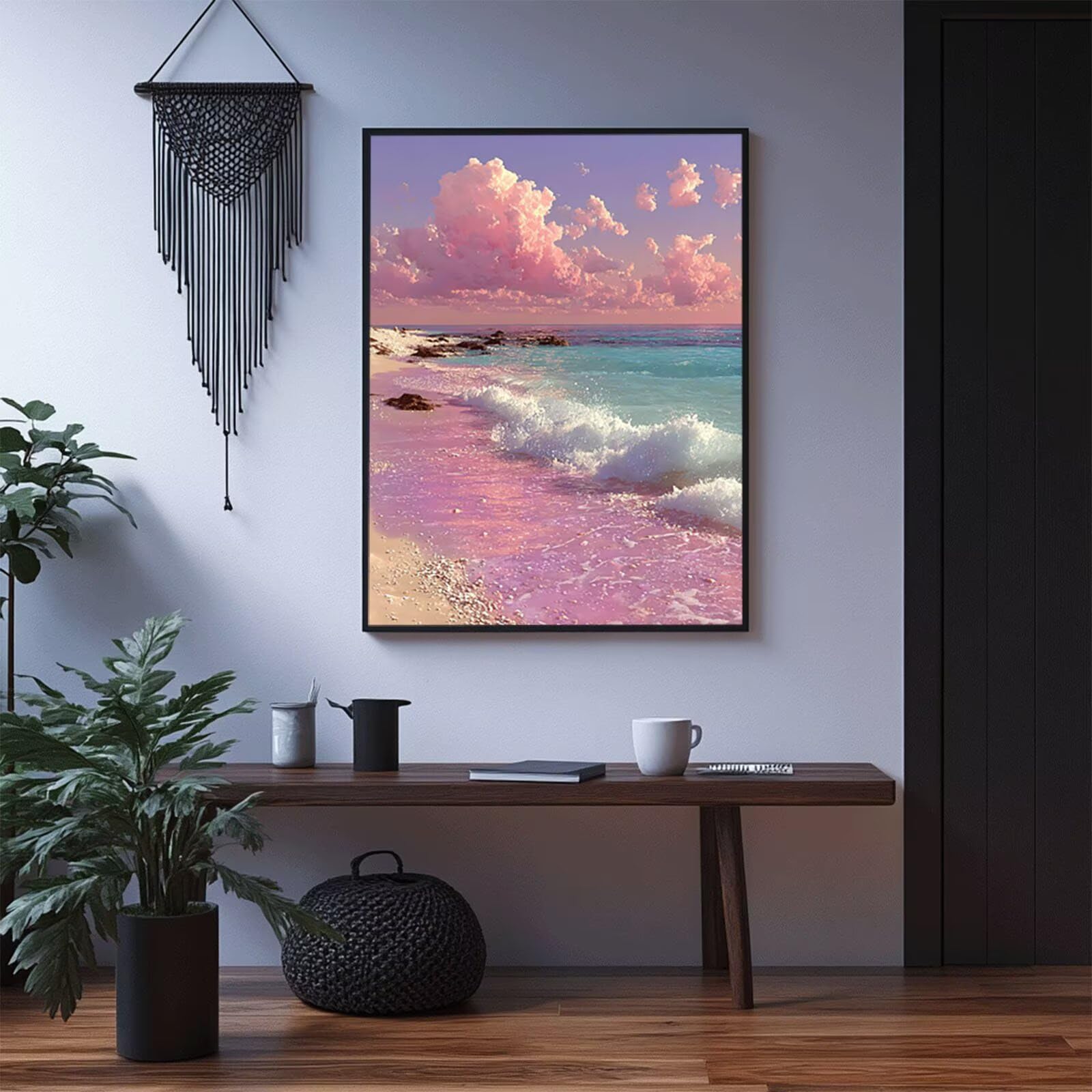5D Diamond Painting Strand Diamant Malen Nach Zahlen 100 x 135CM ZXSH10084 | Diamant-Vollabdeckung Meer Leinwand zum Bemalen, Kreatives Deko Wohnzimmer Büro Desktop Geschenke für Frauen Mann