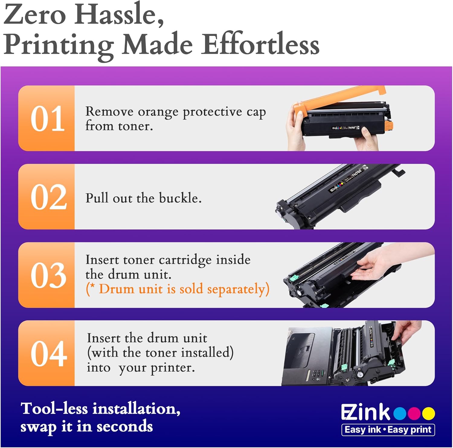 E-Z Ink TN760 Toner for Brother Printer Compatible for Brother TN-760 TN730 TN-730 Toner Cartridges to Use with MFC-L2710DW MFC-L2750DW HL-L2350DW HL-L2370DW HL-L2395DW L2390DW DCP-L2550DW (2 Black)