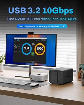 TERRAMASTER D8 Hybrid 2 HDD NVMe Enclosure - 4 HDD + 4 NVMe SSD, USB 3.2 Gen 2 10Gbps Type-C USB Storage, 8 Individual Disks Supported, Plug and Play (Diskless)