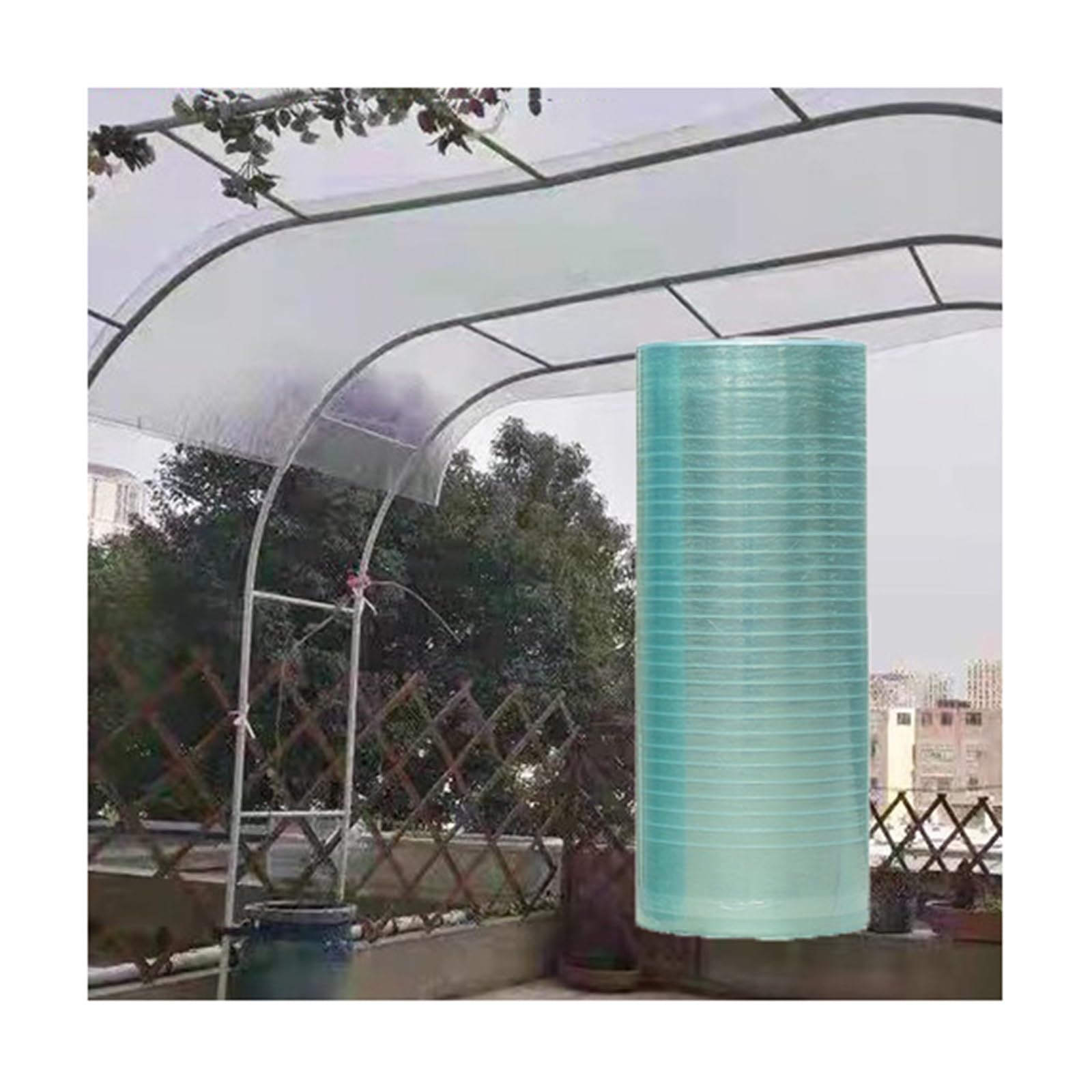 Panel Aislamiento Fibra de Vidrio，Placas de Policarbonato 1.5mm Protección UV Láminas de Policarbonato,fácil de Cortar,for jardinería al Aire Libre y Cultivo en techos(W1.5xL12m/4.9x39.4ft)