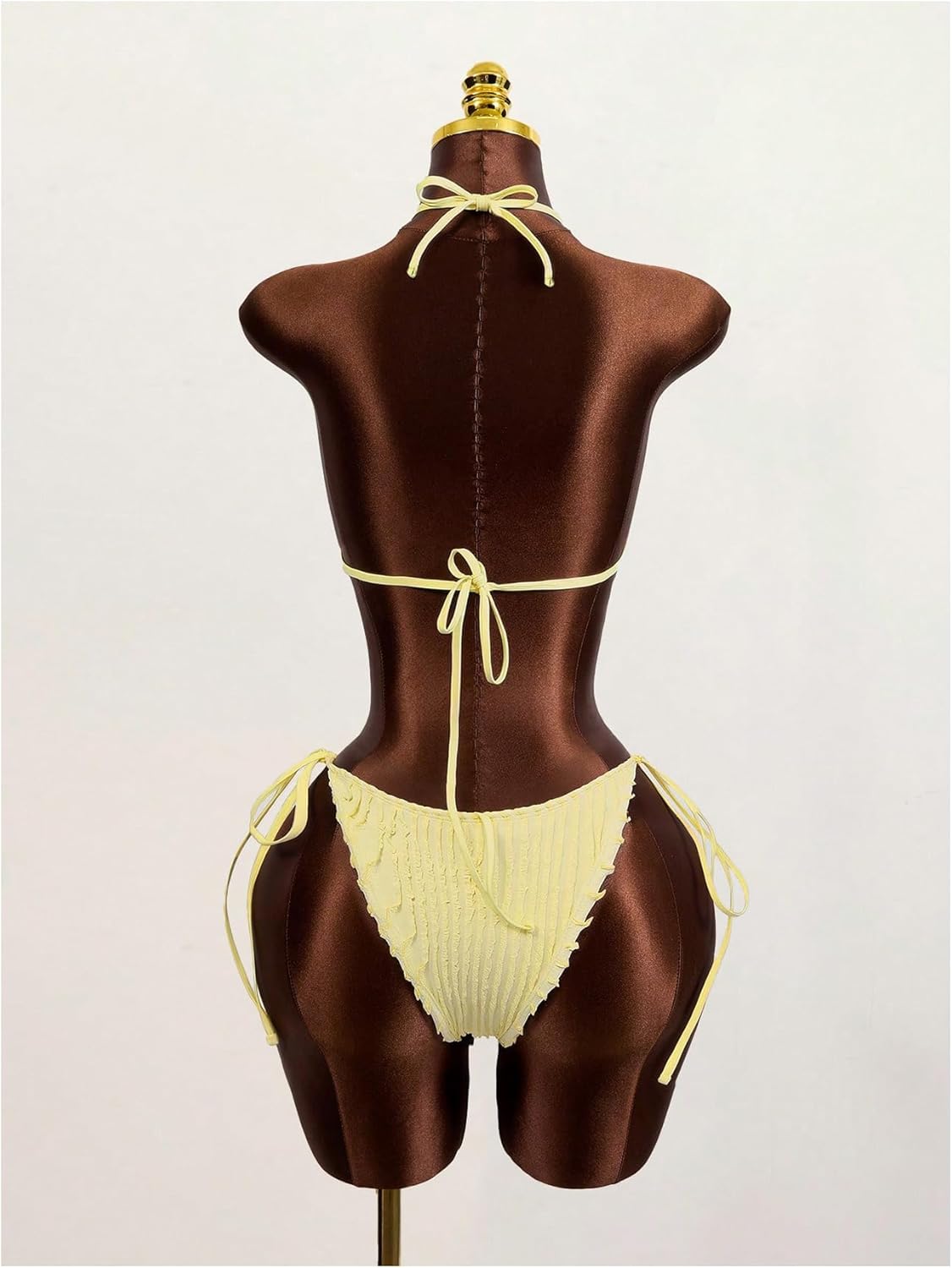 SHENHE Women's 3 Piece Swimsuits Triangle Halter String Bikini Set with Shorts Cover Up - Image 5