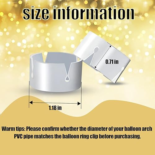 Miniatura 5 de 100pcs Ring Clips for Balloon Stand/Columns/Arches/Tower, Plastic Ties for Arch, Party Supplies Small Tools for Birthday/Wedding/Christmas/Halloween