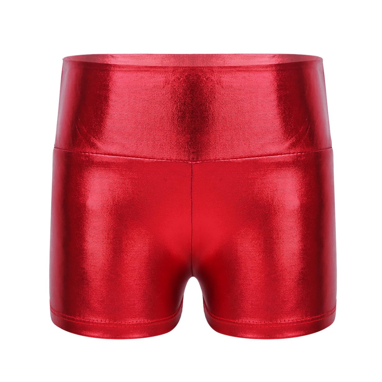 Freebily Shorts de Danse Gymnastique Enfant Fille Short de Yoga Gym Métallique Cuir Brillant Pantalon Court Shorts de Sport Fitness Bottoms Sportswear 4-14 Ans