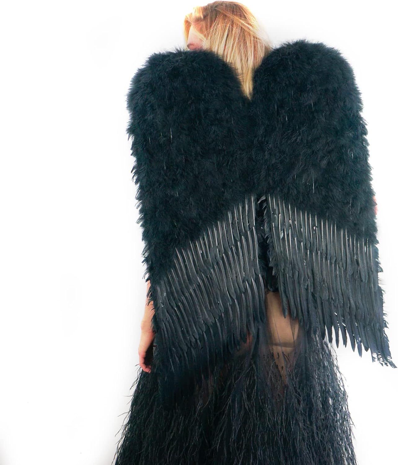 ZUCKER Large Angel Wings (38" x 24") - Ethically-Sourced Natural Feather Wings for Women & Men - Costume Angel Wings, Fantasy Cosplay Wings for Adults