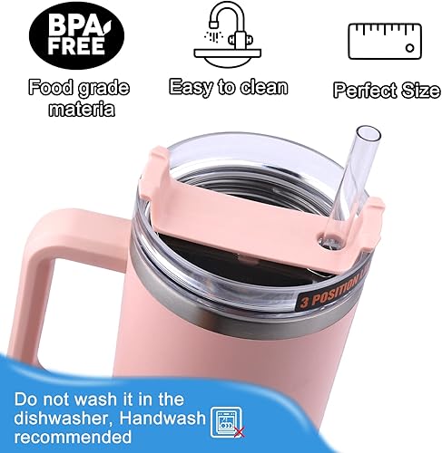 Miniatura 6 de AIERSA 8 popotes de plástico de repuesto para Stanley Cup de 30 y 40 onzas con tapas de cubierta para pajilla, popotes reutilizables de 12 pulgadas