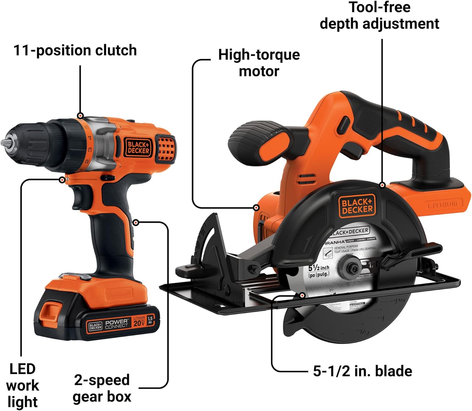Onе-Dау Sаlе: Uр tо 50% оƒƒ BLACK+DECKER 20V MAX* POWERCONNECT Cordless Drill/Driver + Circular Saw Combo Kit (BDCD220CS)