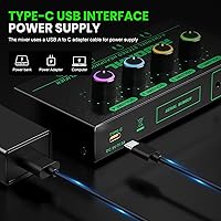 Vista 5 de Amplificador de auriculares de 4 canales con entrada de conector TRS de 0.138 in/0.250 in/ para DJ mezclador amplificador divisor con 8 puertos