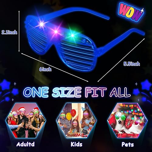 Miniatura 7 de 84 lentes LED, 5 colores iluminados con 3 modos de luz, suministros de fiesta que brillan en la oscuridad, gafas brillantes para fiestas rave,
