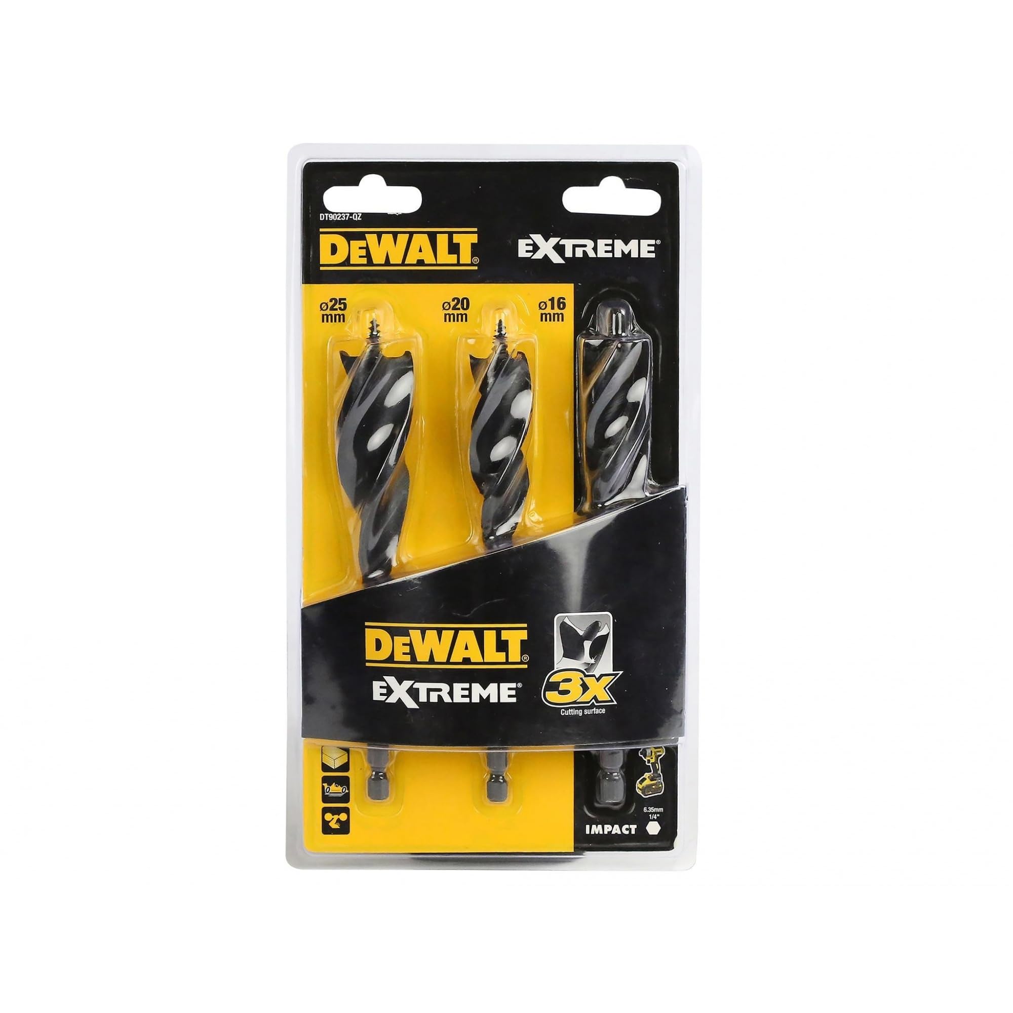 Dewalt Dt90237-Qz Extreme® Tri Flute Bit 3 Piece Set 152Mm