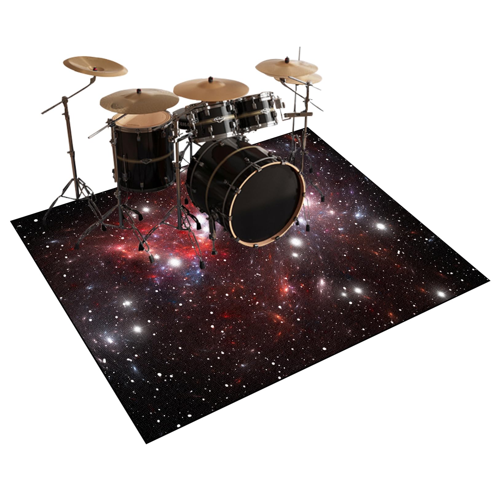 Tappeto Batteria Elettronica 140 x 100 cm, Tappeto Batteria Acustica, Tappeto Batteria Insonorizzante, Tappeto a Tamburo in Strumenti Musicali per Batteria Elettronica Grancassa Rullante Drum Carpet