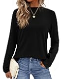 Long Sleeve Shirts for Women - Fall Winter Clothes Crew Neck Casual Tops Loose Fit Tees Fashion Outfits 2025