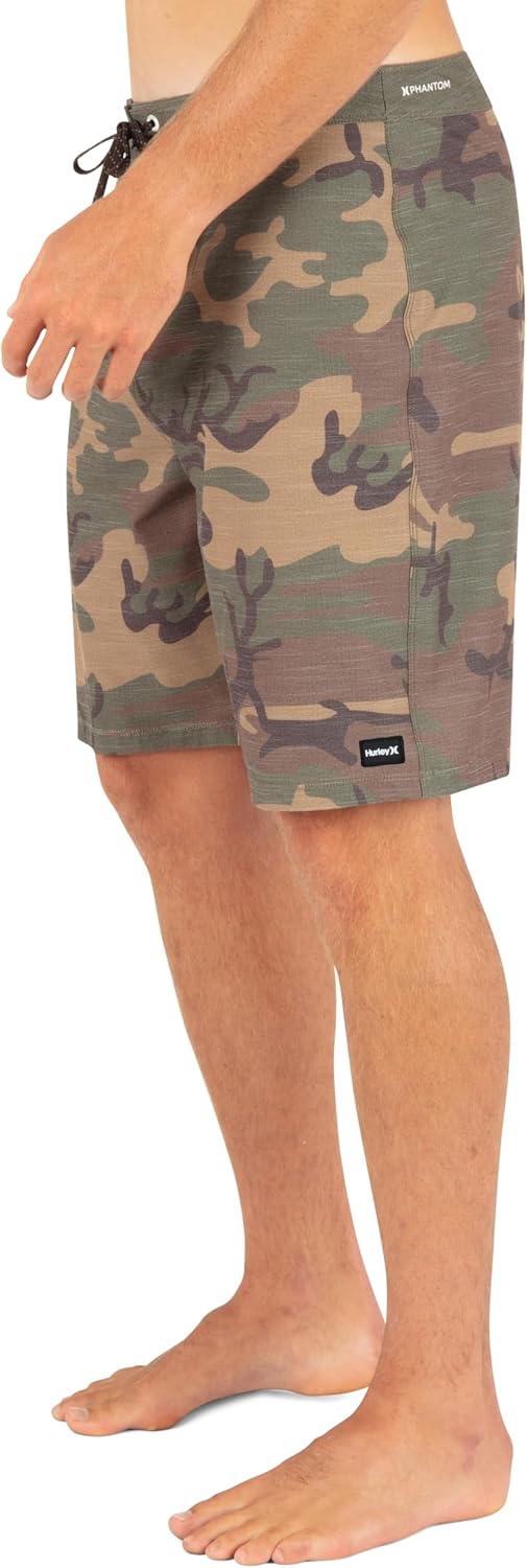 Hurley Mens Phantom 4-Way Stretch 9" Inseam Boardshort, 20" Outseam, Quick Dry Swim Trunks