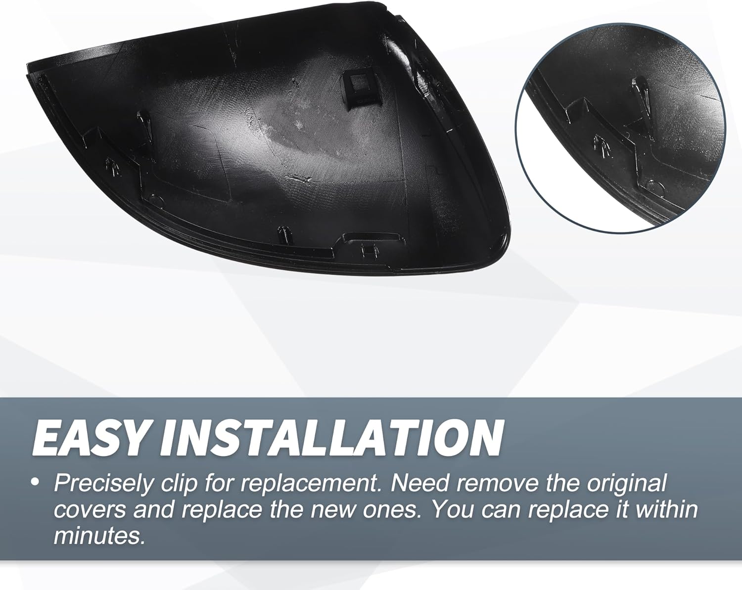 X AUTOHAUX Pair Car Rear View Driver Passenger Side Mirror Cover Cap Replacement Gloss Black for Mercedes-Benz C S CLASS W206 X206 C200 C220 C260 C300 Mirror Guard Covers Decoration