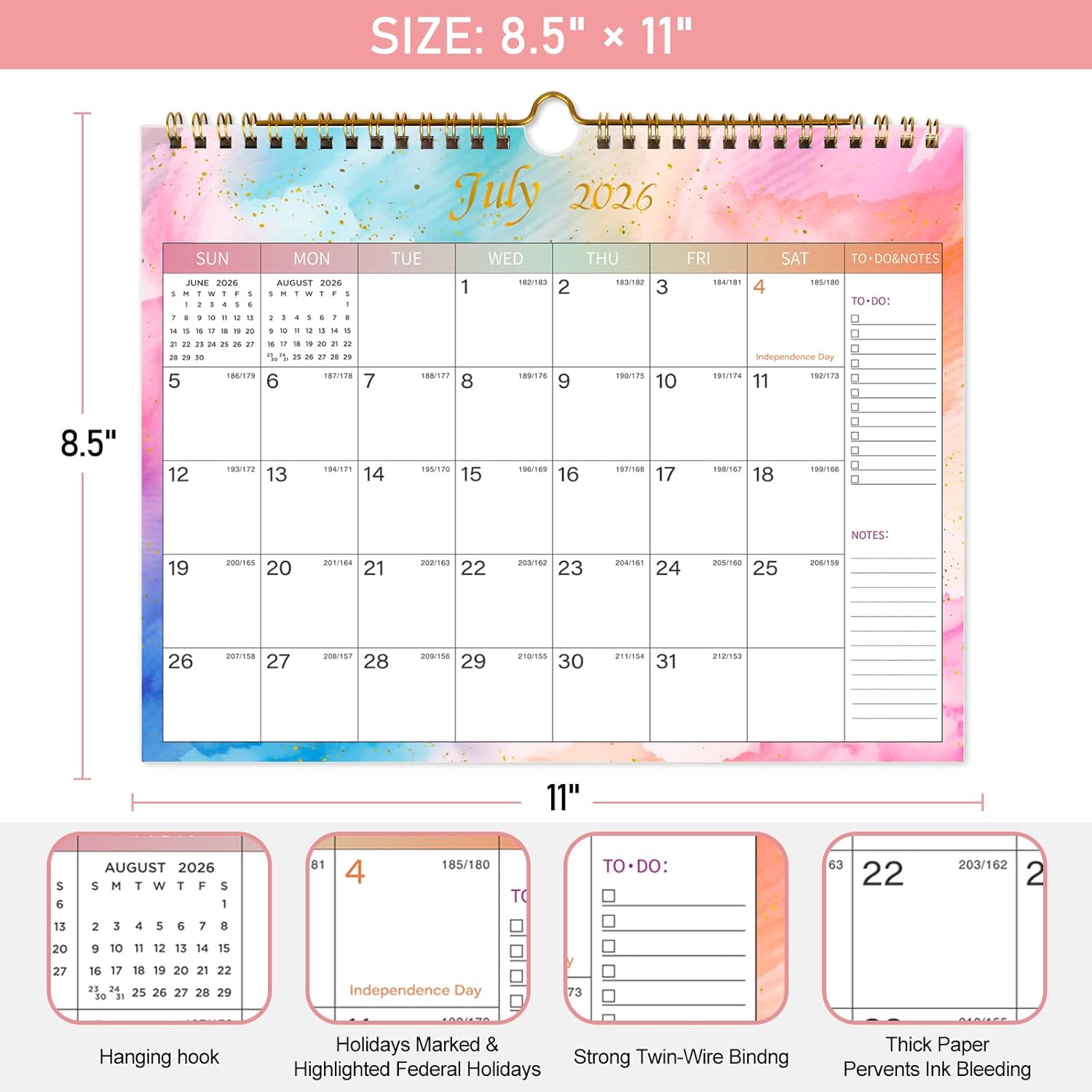 Calendario 2025 2026 Para Rellenar Calendario De Pared Académico, De Julio 2025 A Diciembre 2026, Calendario Mensual Desprendible Para Oficina, Planificador Familiar, Para Colgar, Con Pegatinas Calendario 2026 Pared Grande