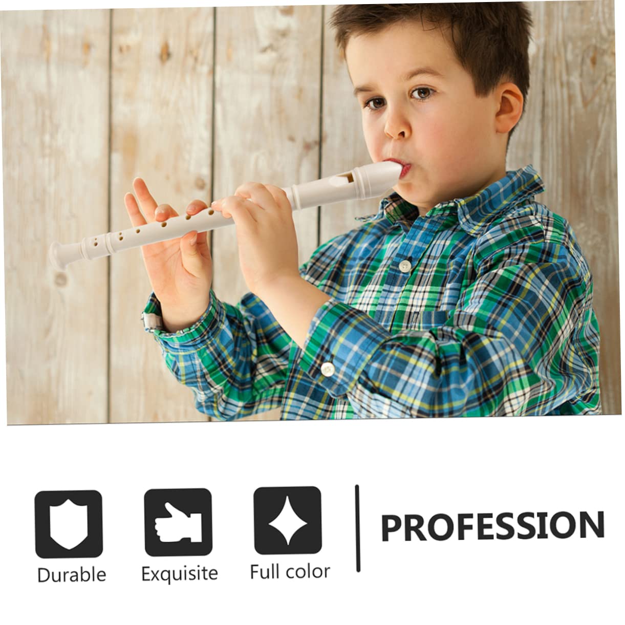 Clarinete Infantil de 8 Agujeros de Resina Beige 1 Set | Decoracion Colegio, Instrumento Musical para Principiantes, Clarinete de Estudiante