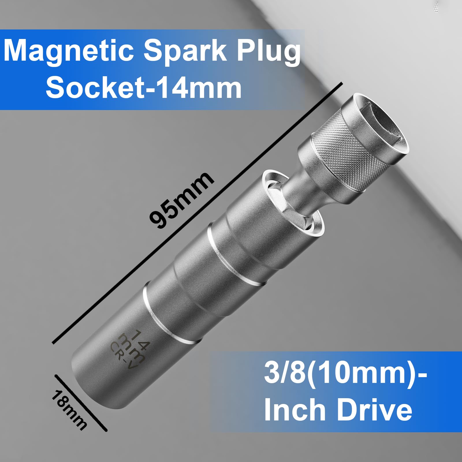 YSSNIUTOOL Swivel Magnetic Spark Plug Socket Set - 3/8" Drive, 12-Point Thin Wall, 14mm & 16mm Sizes