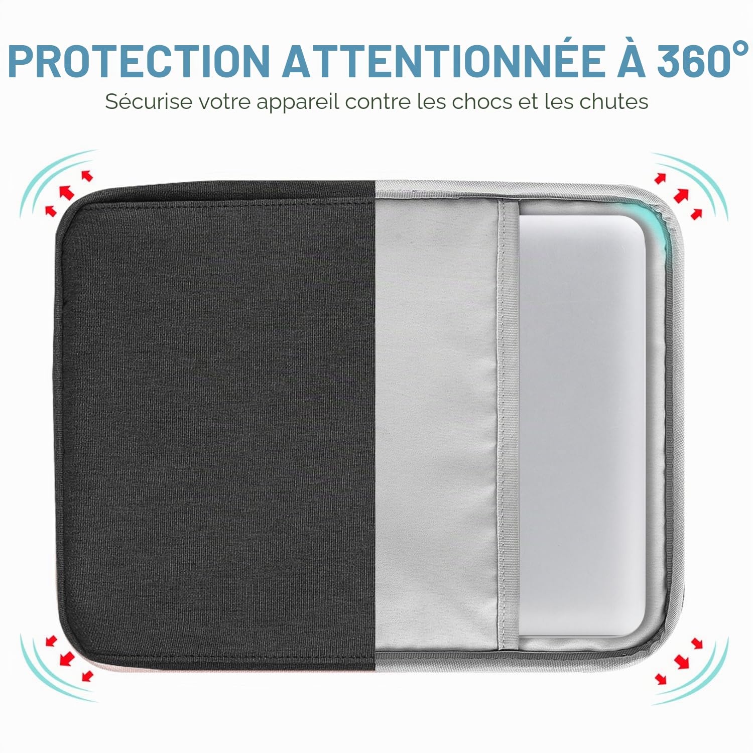 TiMOVO Housse pour Ordinateur Portable 13" pour MacBook Neo/Air 2026, Gris | Compatible avec Neo A3404 (A18 Pro) et Air A3449/A3240 (M5/M4), avec Poignée et Bandoulière Amovible, Sac de Transport