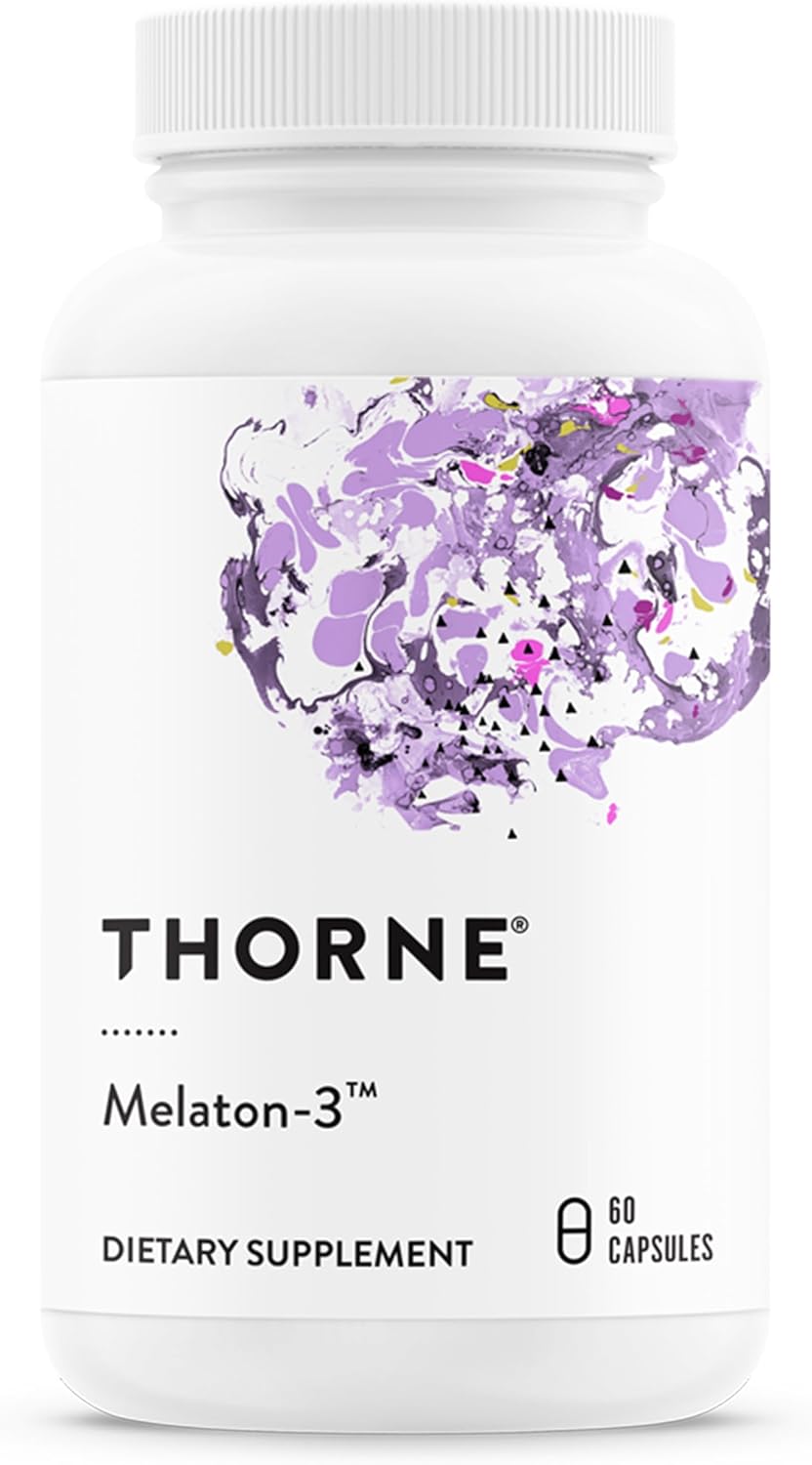THORNE – Melaton-3-3mg Melatonin Supplement – Supports Normal Circadian Rhythms, Restful Sleep & Relaxation* – NSF Certified for Sport – 60 Capsules THORNE – Melaton-3-3mg Melatonin Supplement – Supports Normal Circadian Rhythms, Restful Sleep & Relaxation* – NSF Certified for Sport – 60 Capsules