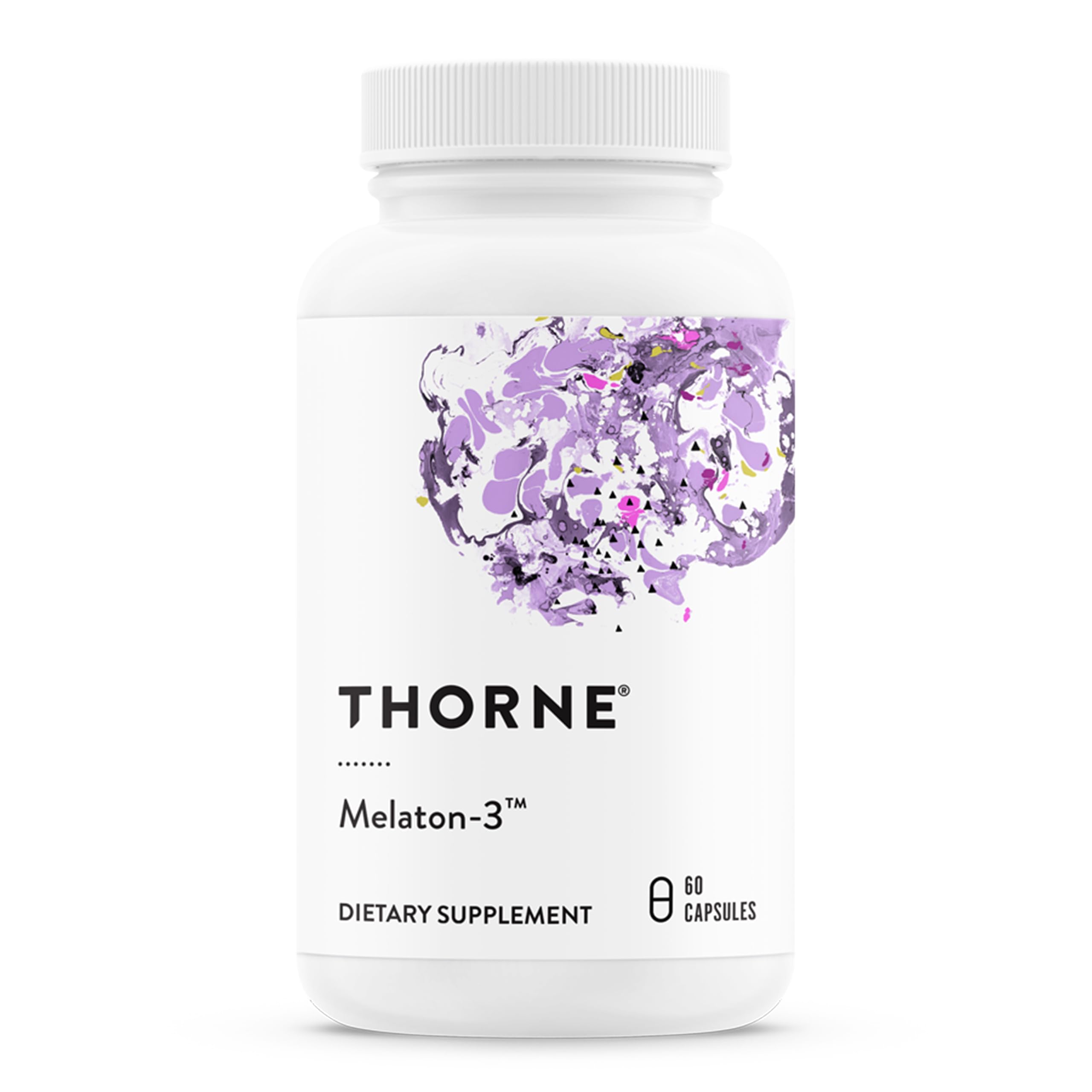 THORNE - Melatonina 3 mg - Favorece los ritmos circadianos, un sueño reparador y la relajación* - Sin gluten, lácteos ni soja - 60 cápsulas
