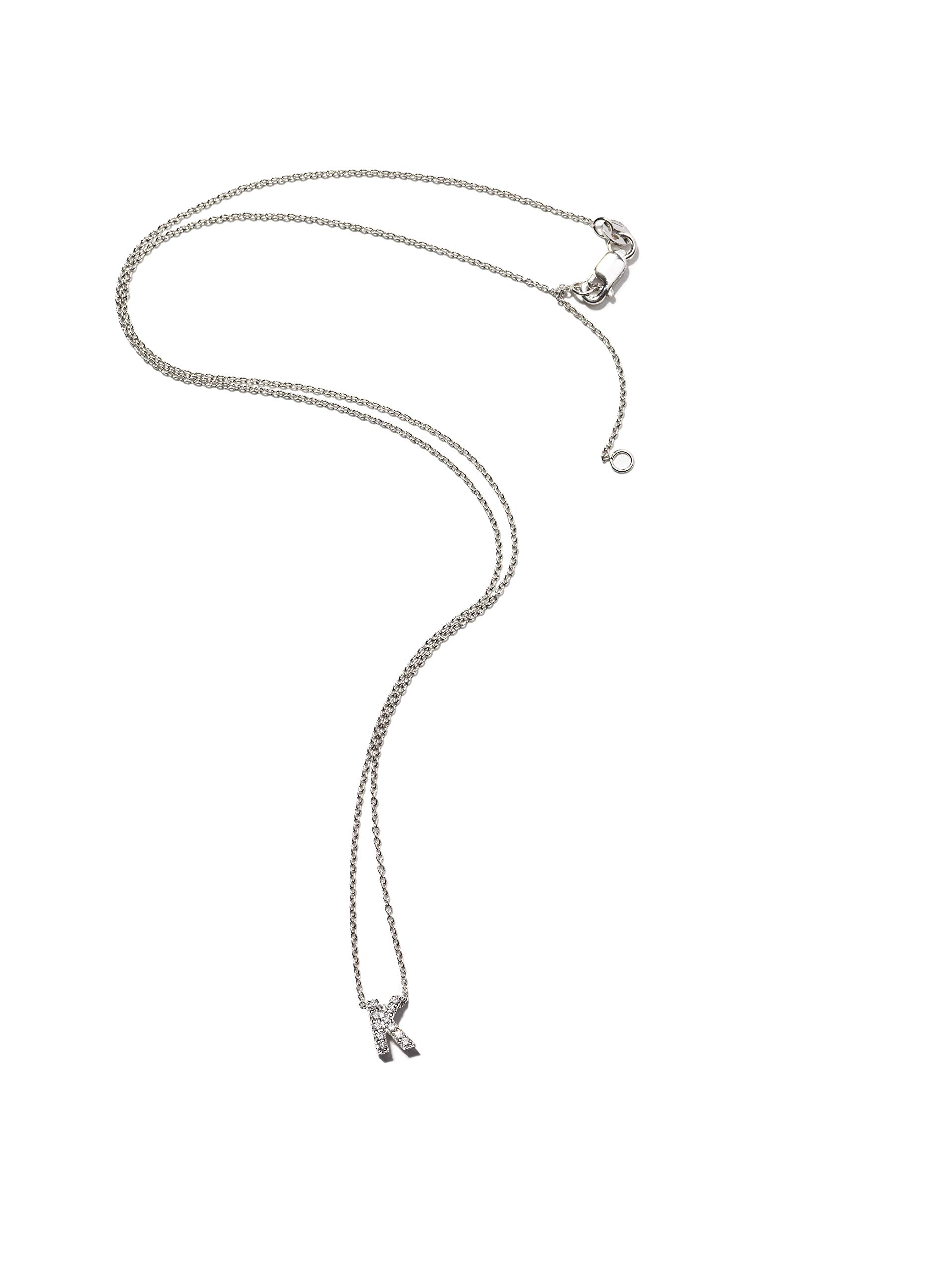 Roberto Coin"Tiny Treasures Love Letter" 18k White Gold Diamond Block Letter K Pendant Necklace