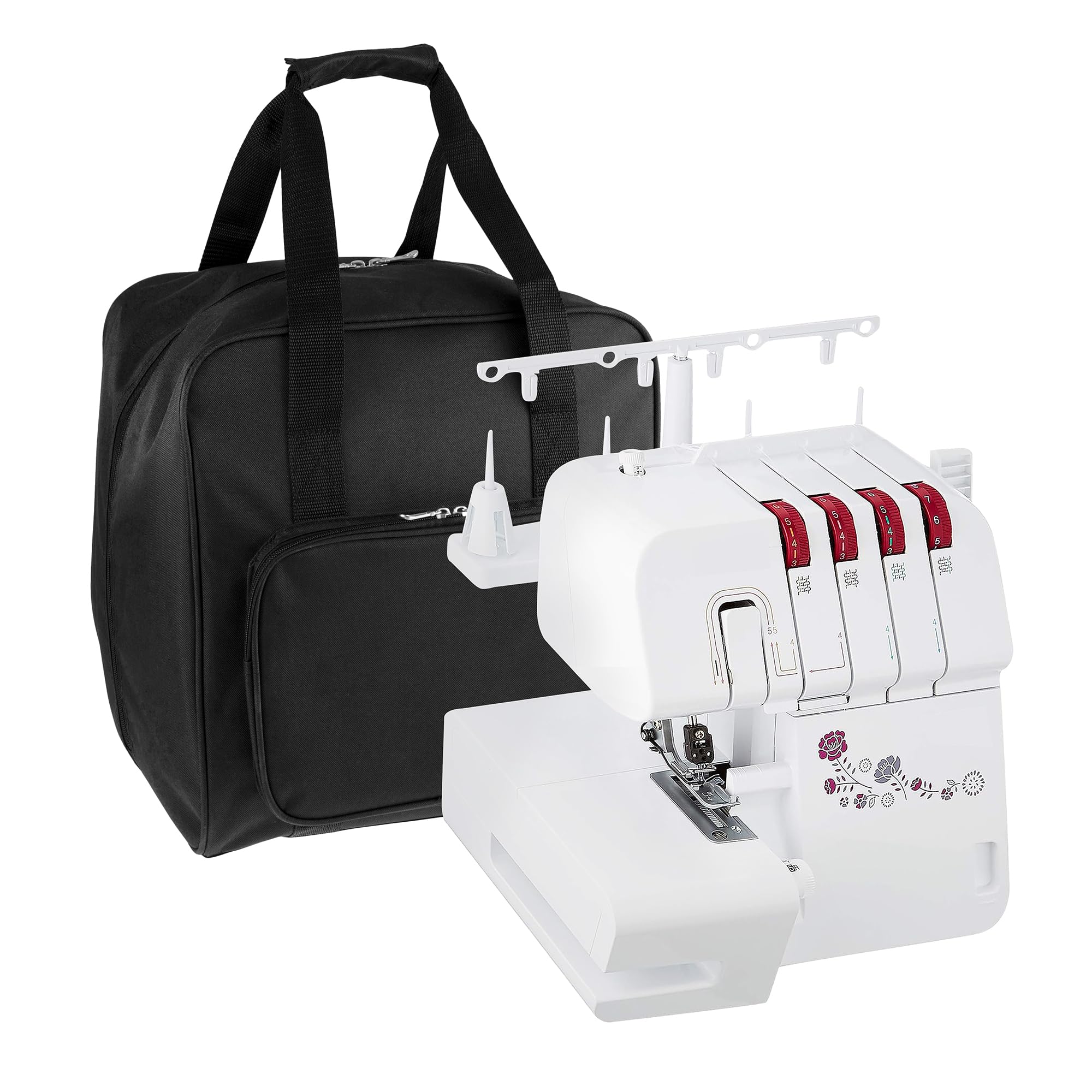 Hobby Gift Sac pour Machine à surjeteuse – Sac de Transport rembourré en Polyester – Poches pour Rangement d'accessoires supplémentaires (h/l/h) 39 x 32 x 36 cm, Noir, Noir, (d/w/h) 39 x 32 x 36cm.,