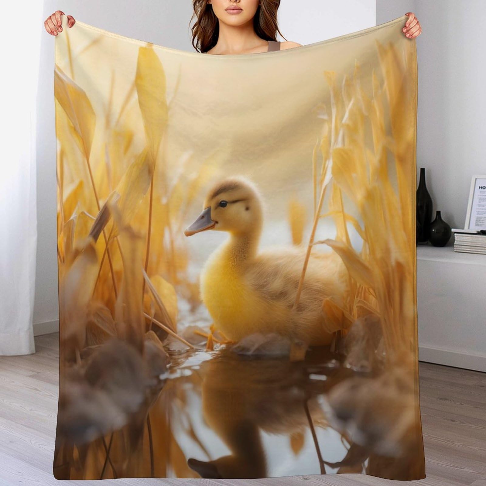 Couverture canard en flannel douce 130x150 cm pour lit et canapé